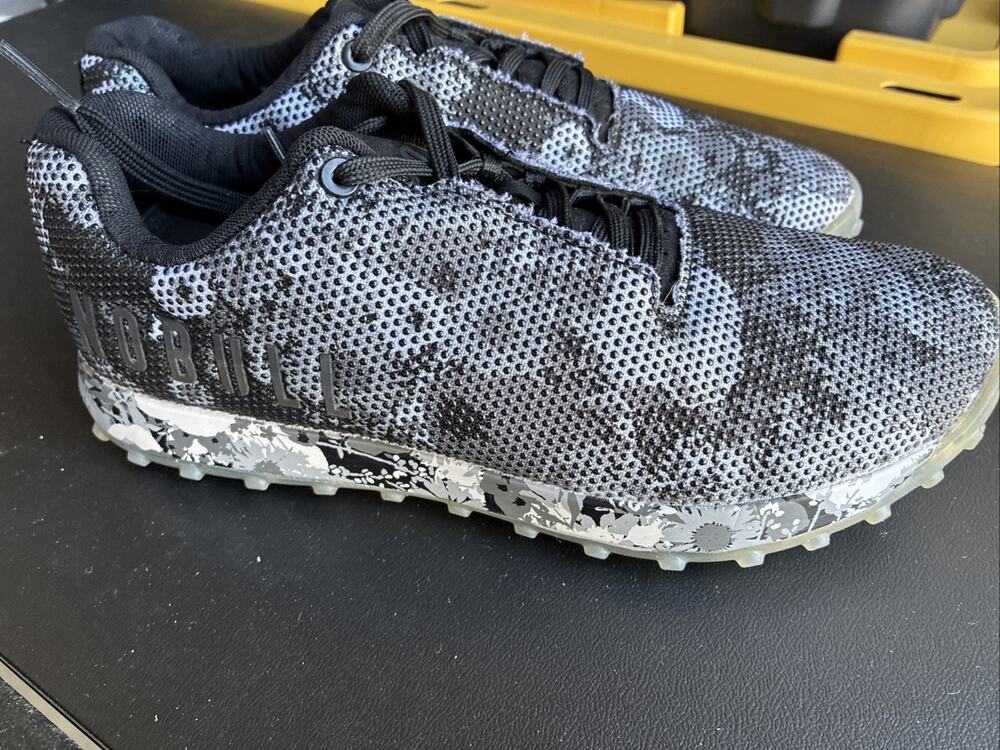 NoBull Floral Trainer Shoes Black Gray White Athletic Workout Women’s 8.5 Men 10